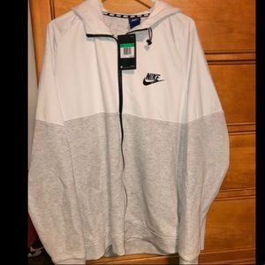Men’s Nike hooded white & grey zip jacket